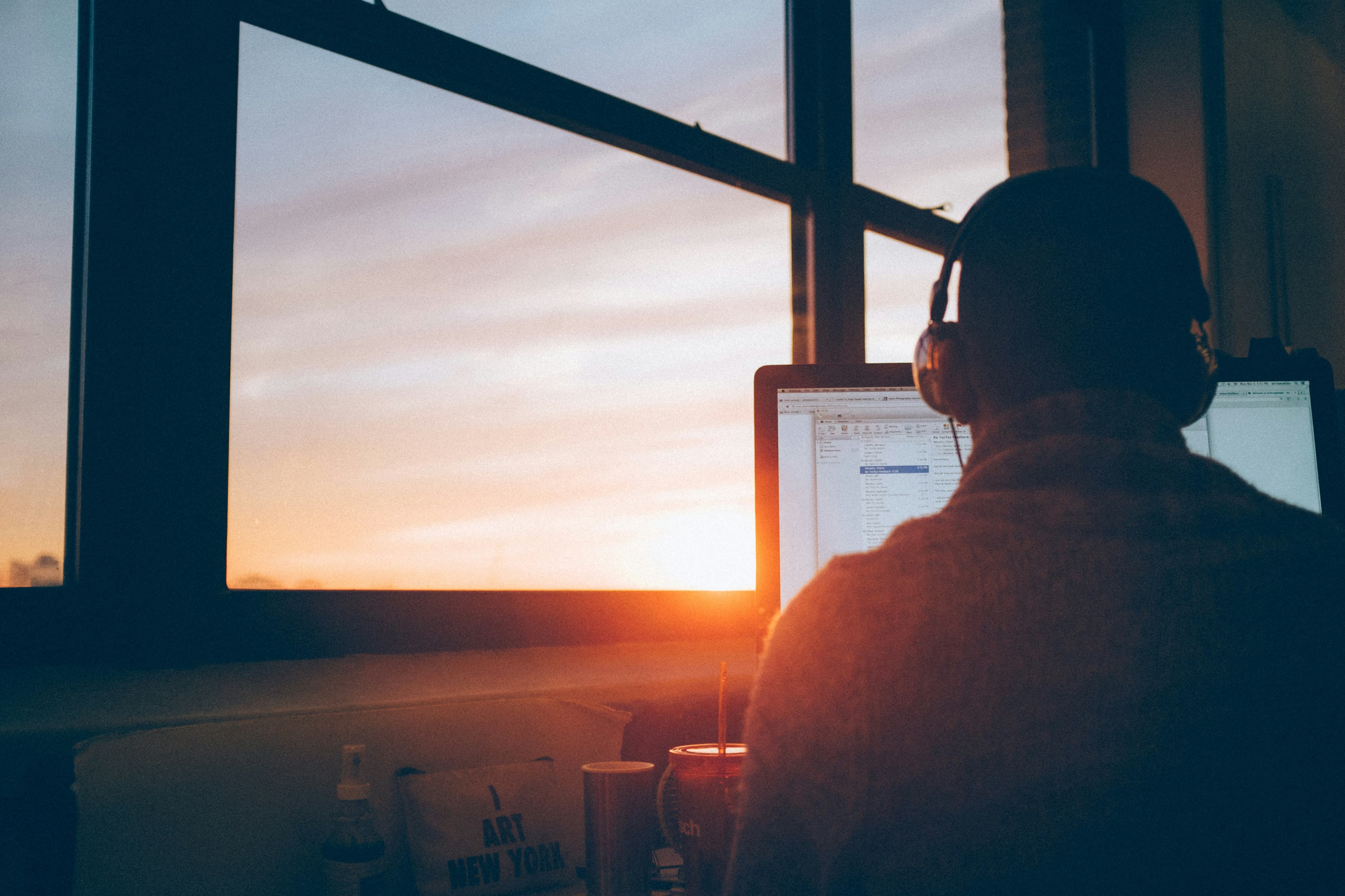Sunlight , Man using computer